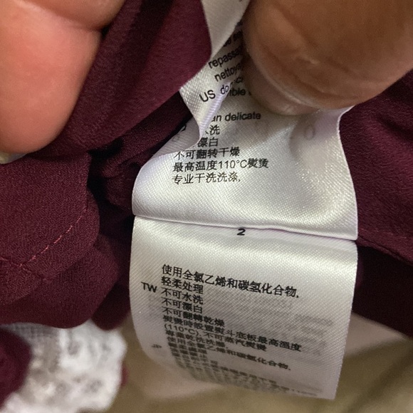 Sandro NWOT Helian Lace Long Sleeve Bordeaux Dress Size 38 - Picture 11 of 11